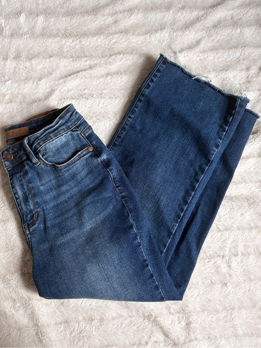 Judy Blue Wide Crop Jeans Size 3 / 26 Women's Juniors Dark Blue Wash